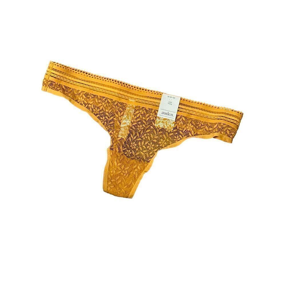 NEW WITH TAGS WOMEN Beautiful Auden orange/yelliw LACEY THONG PANTIES UNDERWEAR